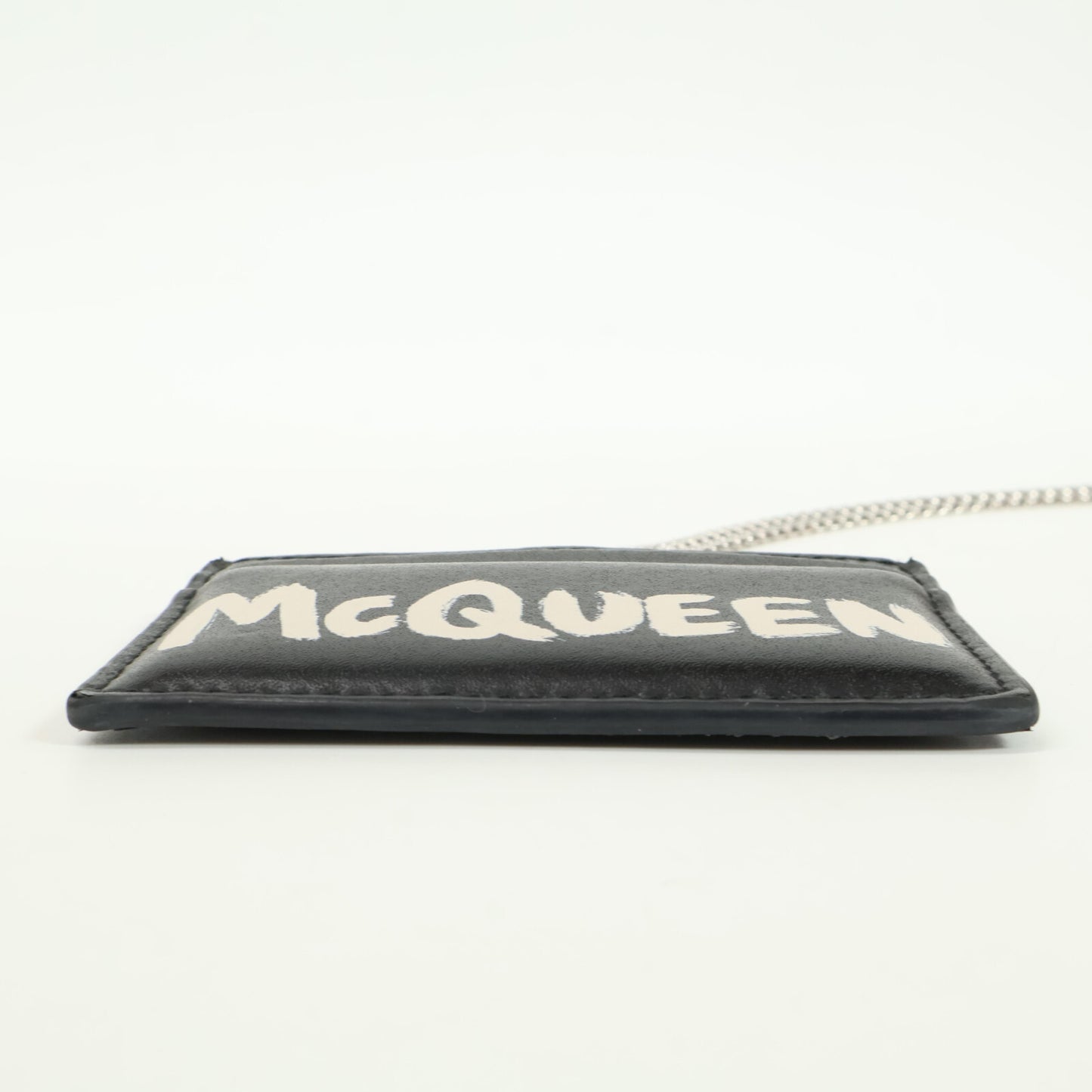 Alexander McQueen アレキサンダーマックイーン 666890 1AAC7 CARD HOLDER W/CHAIN チェーン付 ロゴ カードケース