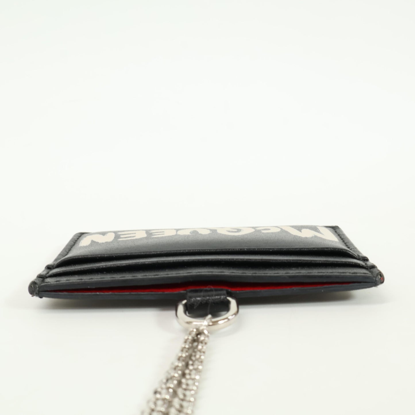 Alexander McQueen アレキサンダーマックイーン 666890 1AAC7 CARD HOLDER W/CHAIN チェーン付 ロゴ カードケース