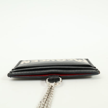 Alexander McQueen アレキサンダーマックイーン 666890 1AAC7 CARD HOLDER W/CHAIN チェーン付 ロゴ カードケース