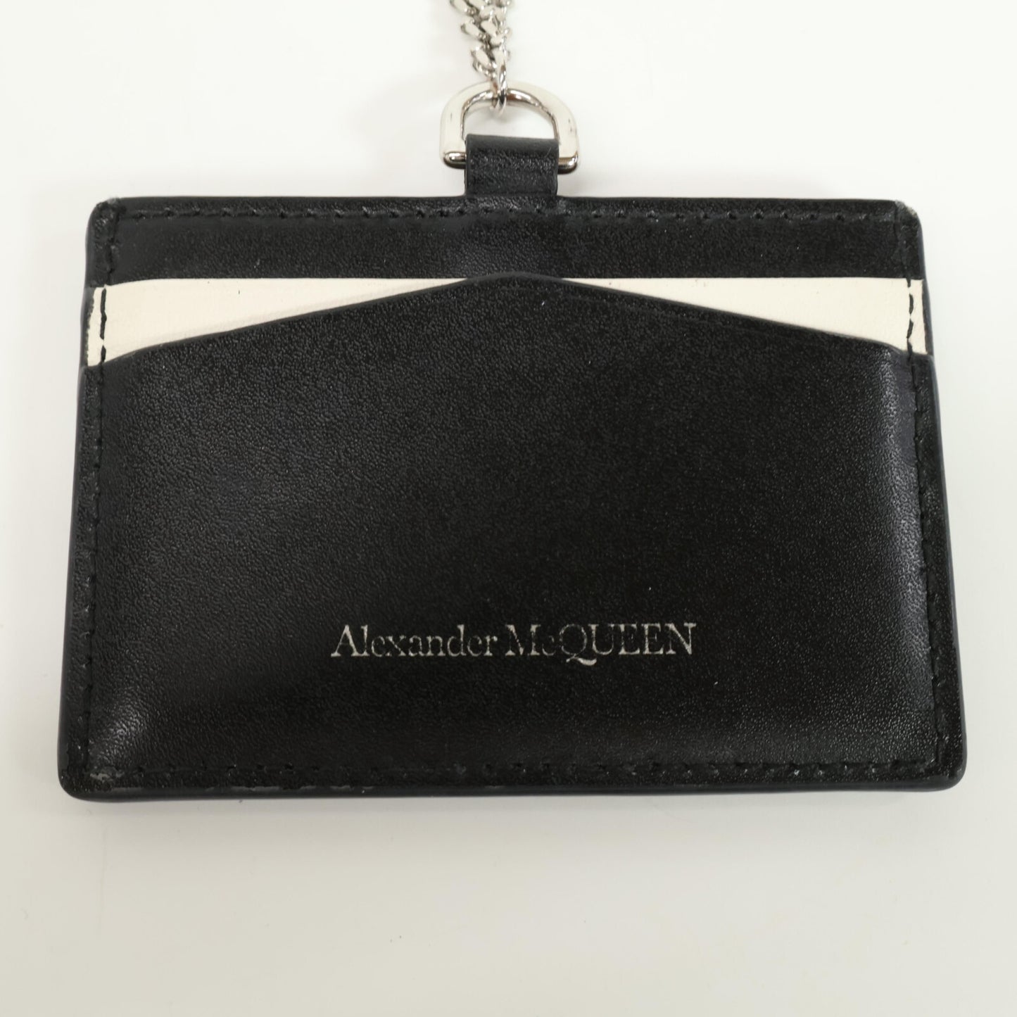 Alexander McQueen アレキサンダーマックイーン 666890 1AAC7 CARD HOLDER W/CHAIN チェーン付 ロゴ カードケース