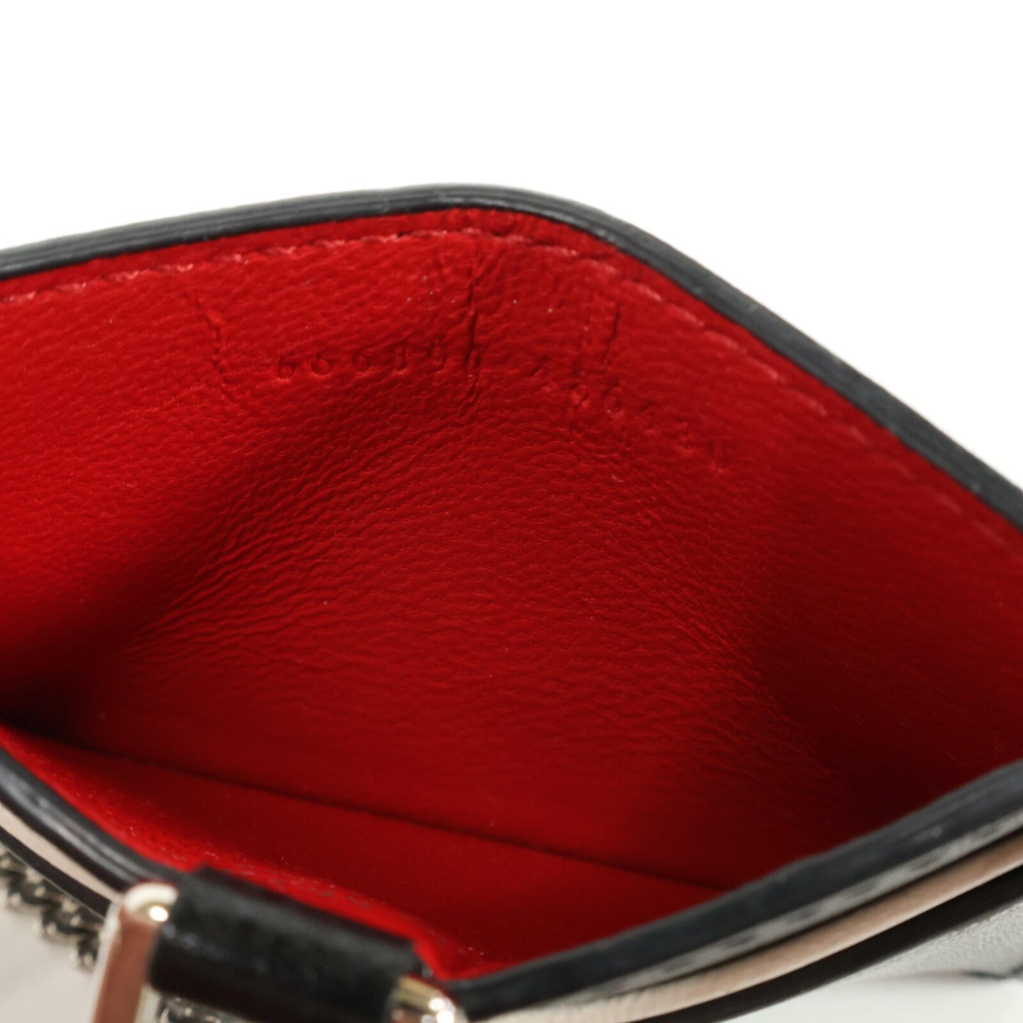 Alexander McQueen アレキサンダーマックイーン 666890 1AAC7 CARD HOLDER W/CHAIN チェーン付 ロゴ カードケース