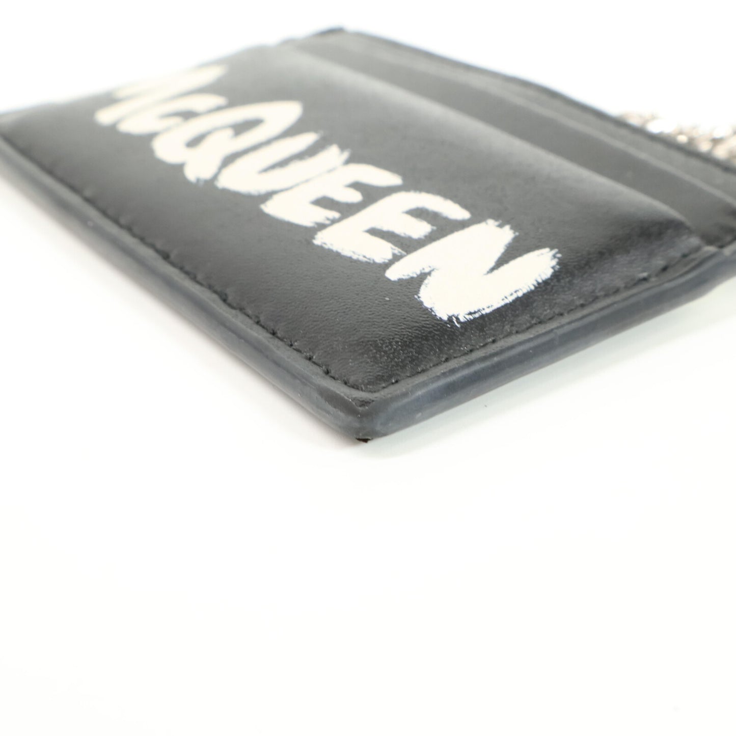Alexander McQueen アレキサンダーマックイーン 666890 1AAC7 CARD HOLDER W/CHAIN チェーン付 ロゴ カードケース