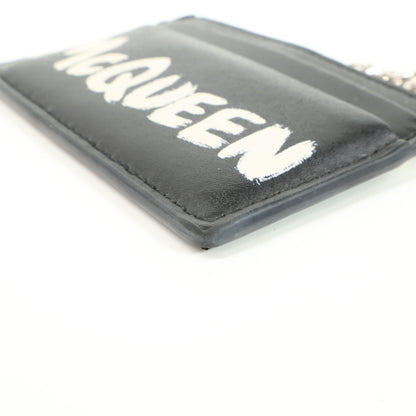 Alexander McQueen アレキサンダーマックイーン 666890 1AAC7 CARD HOLDER W/CHAIN チェーン付 ロゴ カードケース