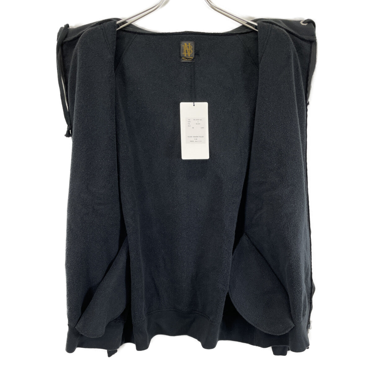 BATONER バトナー BN-25FM-031 ﾌﾞﾗｯｸ ﾒﾗﾝｼﾞｪｶﾗｰ ｼﾞｬﾝﾍﾞﾙｶ裏毛ﾌﾟﾙﾊﾟｰｶｰ トップス 3