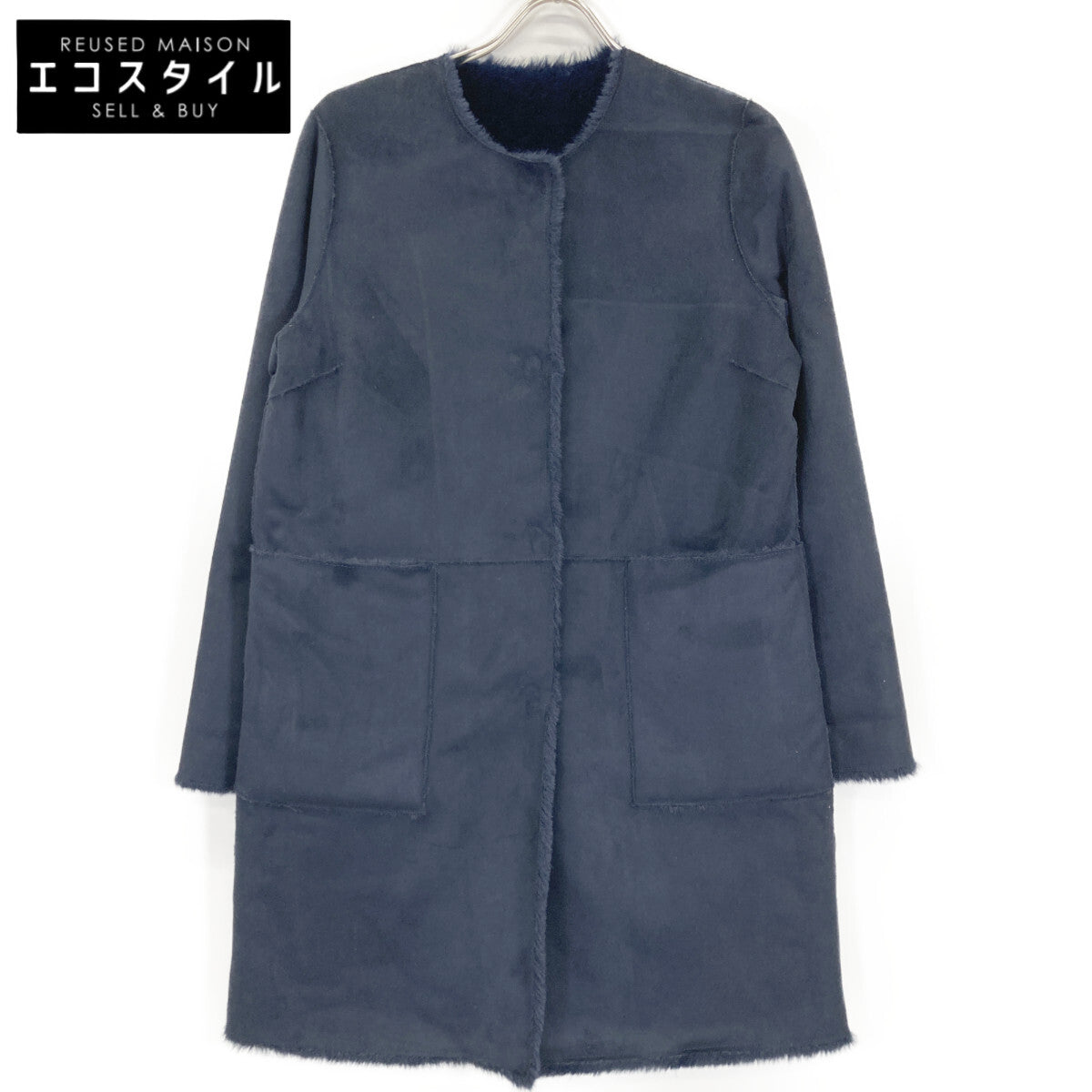 ANAYI アナイ ﾈｲﾋﾞｰ ﾘﾊﾞｰｼﾌﾞﾙﾌｪｲｸﾑｰﾄﾝｺｰﾄ コート 38