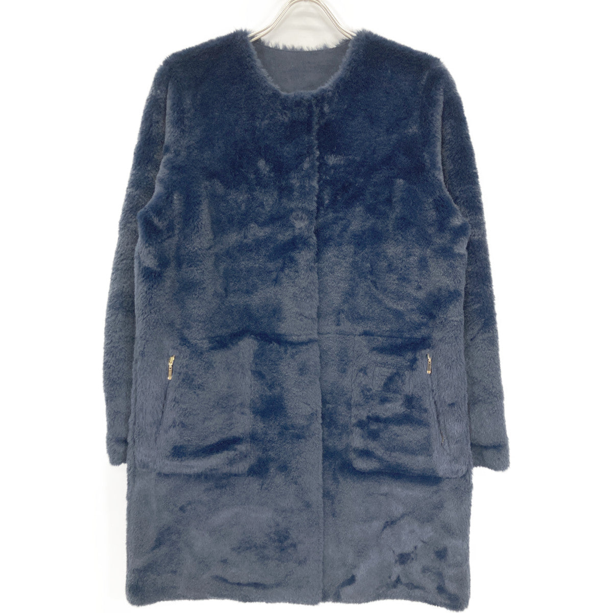 ANAYI アナイ ﾈｲﾋﾞｰ ﾘﾊﾞｰｼﾌﾞﾙﾌｪｲｸﾑｰﾄﾝｺｰﾄ コート 38