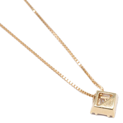 BELLESIORA ベルシオラ 美品 K18 0.19ct スクエア ダイヤモンド ネックレス
