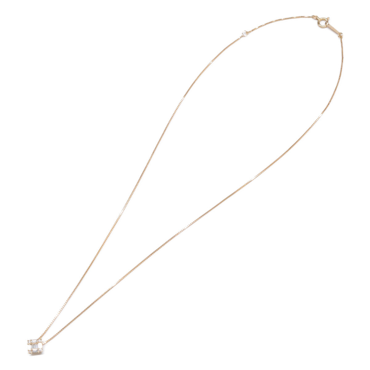 BELLESIORA ベルシオラ 美品 K18 0.19ct スクエア ダイヤモンド ネックレス