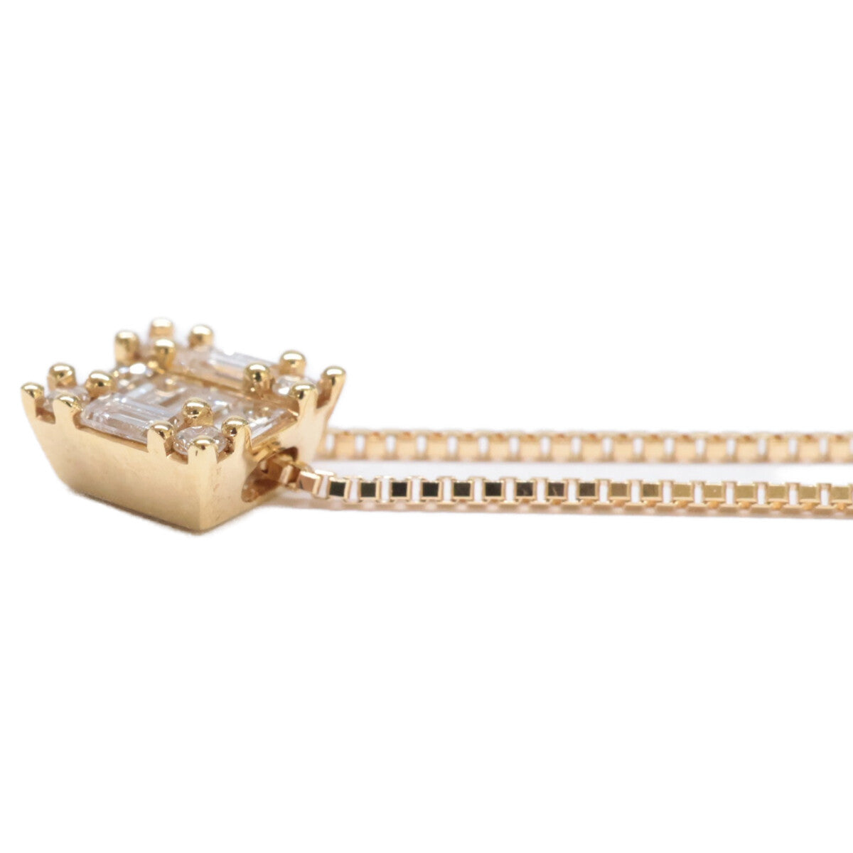 BELLESIORA ベルシオラ 美品 K18 0.19ct スクエア ダイヤモンド ネックレス