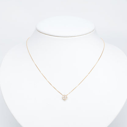 BELLESIORA ベルシオラ 美品 K18 0.19ct スクエア ダイヤモンド ネックレス