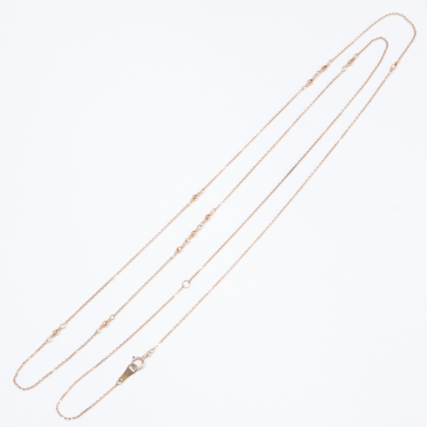 agete アガット 【美品】K10 ミラーボール ロング ネックレス