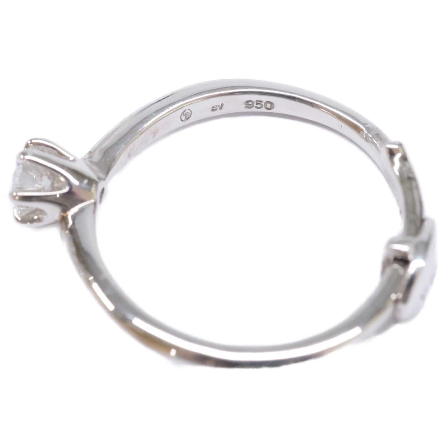 銀座ダイヤモンドシライシ SV950 Smile propose ring スマイルプロポーズ 0.202ct ダイヤモンド リング 指輪