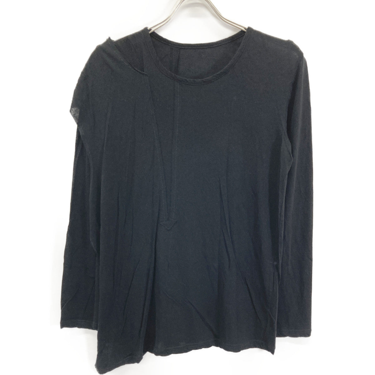 Y's ワイズ YS-T09-063 ﾌﾞﾗｯｸ 24SS ｽﾄﾚｯﾁｱｼﾝﾒﾄﾘｰ 変形ｶｯﾄｿｰ トップス 2