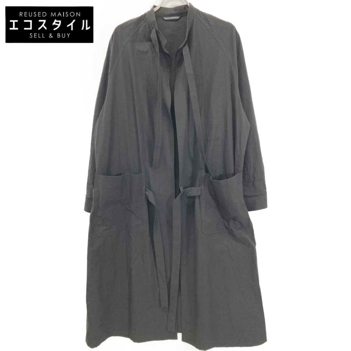 Y's ワイズ YZ-C12-017 23SS ﾌﾞﾗｯｸ ｻｰｼﾞｶﾙｺｯﾄﾝﾘﾈﾝｶﾞｳﾝ コート 1