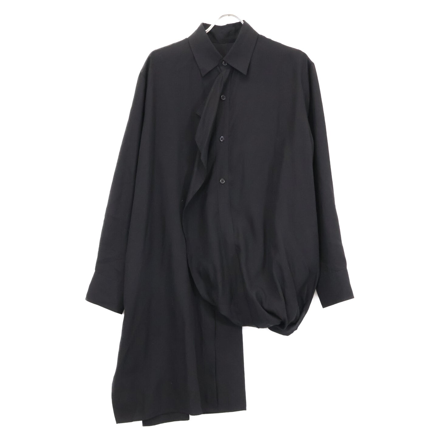 Yohji Yamamoto ヨウジヤマモト ﾌﾞﾗｯｸ CELLULOSE LAYERED BLOUSE トップス 1
