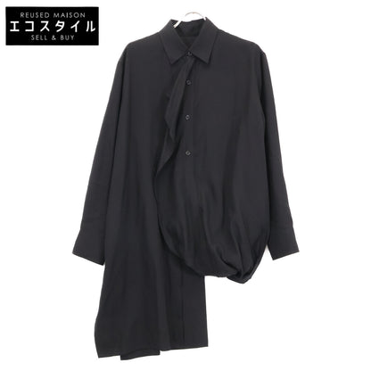 Yohji Yamamoto ヨウジヤマモト ﾌﾞﾗｯｸ CELLULOSE LAYERED BLOUSE トップス 1