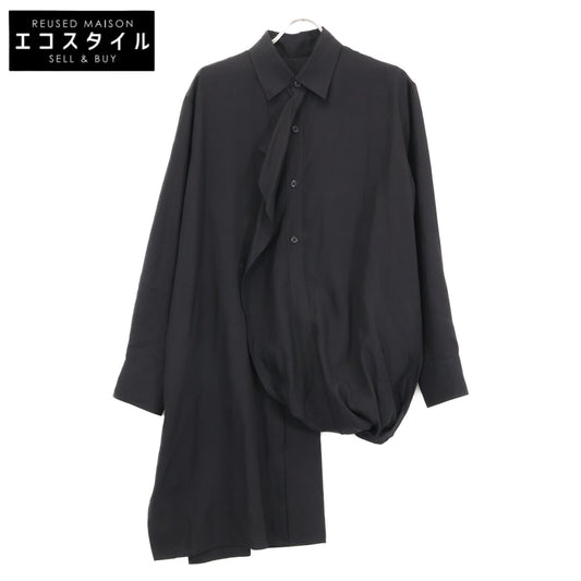 Yohji Yamamoto ヨウジヤマモト ﾌﾞﾗｯｸ CELLULOSE LAYERED BLOUSE トップス 1