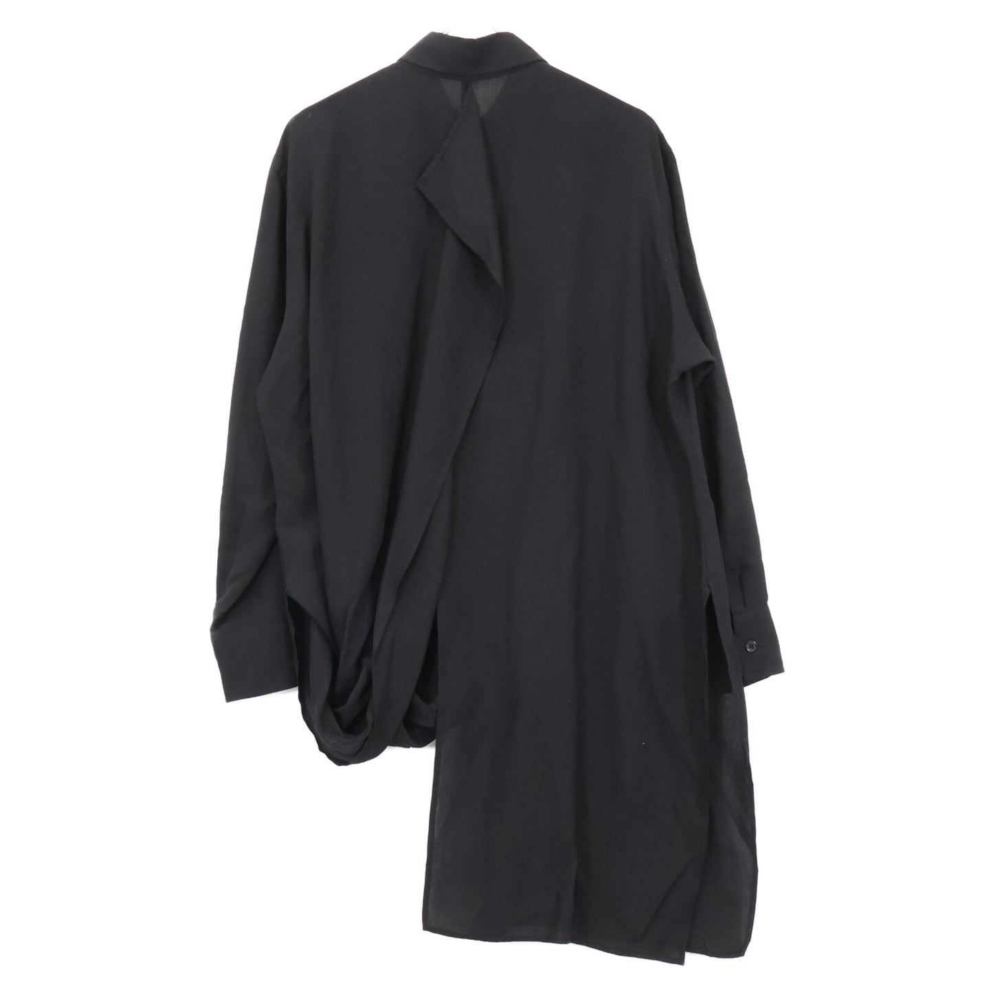 Yohji Yamamoto ヨウジヤマモト ﾌﾞﾗｯｸ CELLULOSE LAYERED BLOUSE トップス 1
