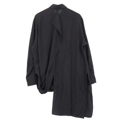 Yohji Yamamoto ヨウジヤマモト ﾌﾞﾗｯｸ CELLULOSE LAYERED BLOUSE トップス 1