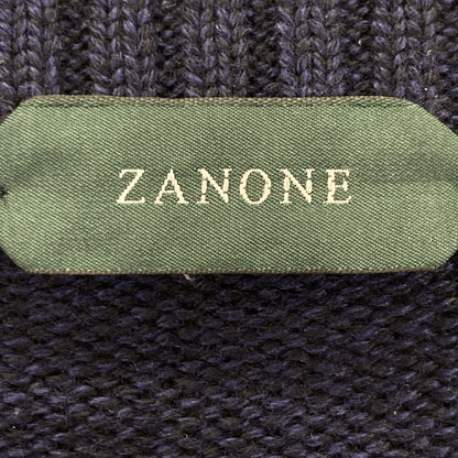 ZANONE ザノーネ 812519 CHIOTO ﾈｲﾋﾞｰ 5ｹﾞｰｼﾞｳｰﾙｿﾘｯﾄﾞ ﾆｯﾄｶｰﾃﾞｨｶﾞﾝ トップス 50