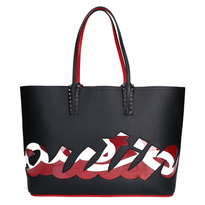 Christian Louboutin クリスチャンルブタン 新品同様 3195092 Cabata Logo CALF EMPIRE/PVC Tote Bag スパイクスタッズ カバタ ロゴ トートバッグ