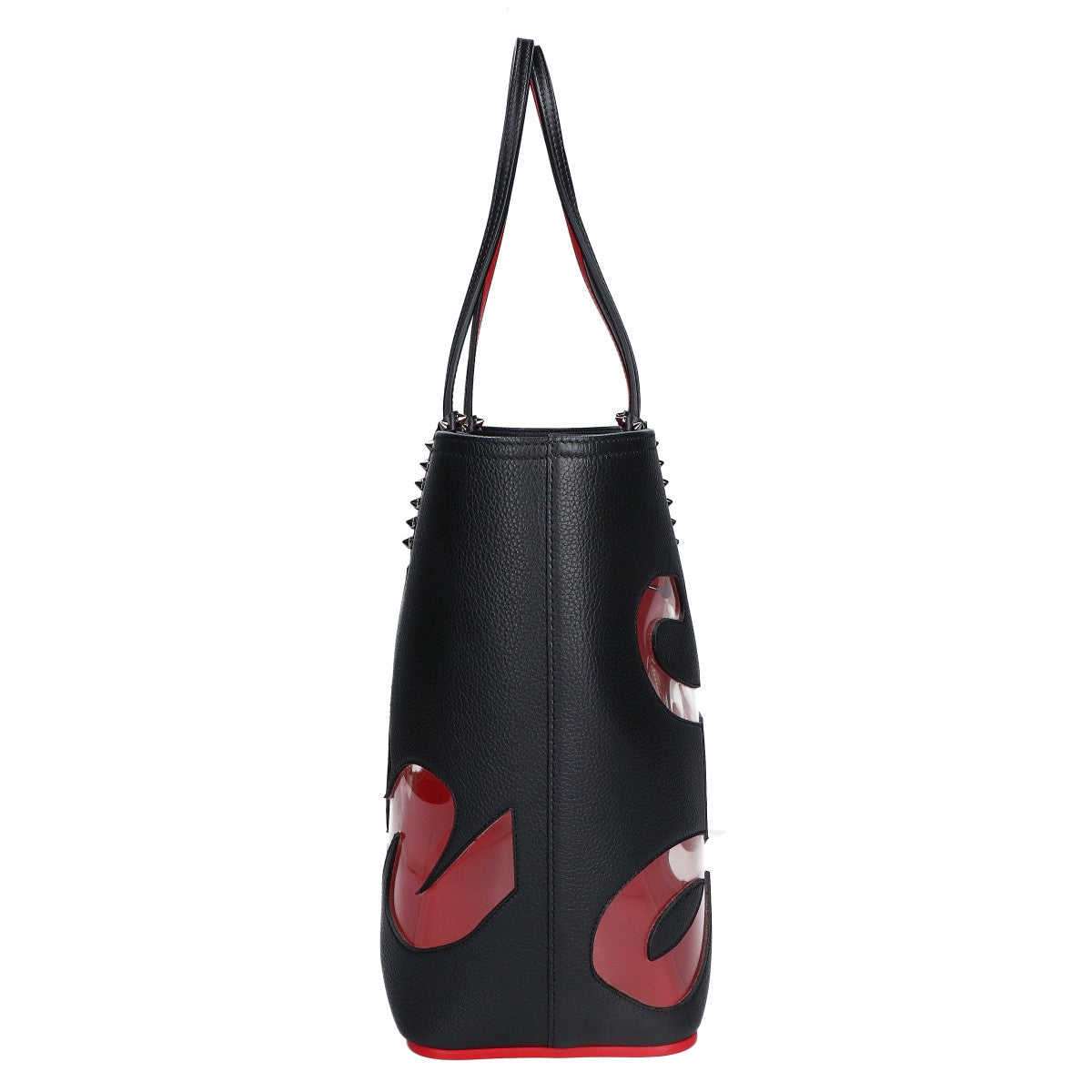 Christian Louboutin クリスチャンルブタン 新品同様 3195092 Cabata Logo CALF EMPIRE/PVC Tote Bag スパイクスタッズ カバタ ロゴ トートバッグ