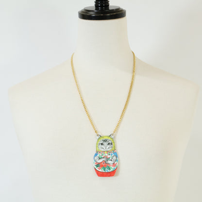 Yuko higuchi ヒグチユウコ 【新品同様】メラントリックヘムライト ネコリョーシカ ネックレス