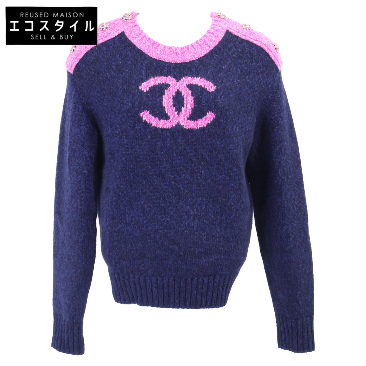 CHANEL シャネル 【美品/国内正規】P73911K10586 ココマーク カシミヤ100％ ニットセーター/ トップス 36