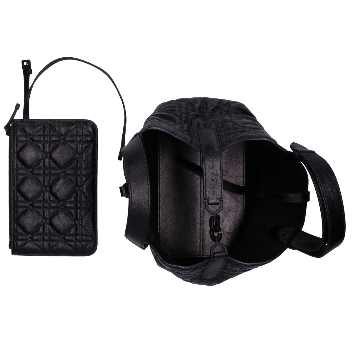 Christian Dior クリスチャンディオール 新品同様 マクロカナージュ クリンクルド カーフスキン Toujours バッグ スモール トートバッグ