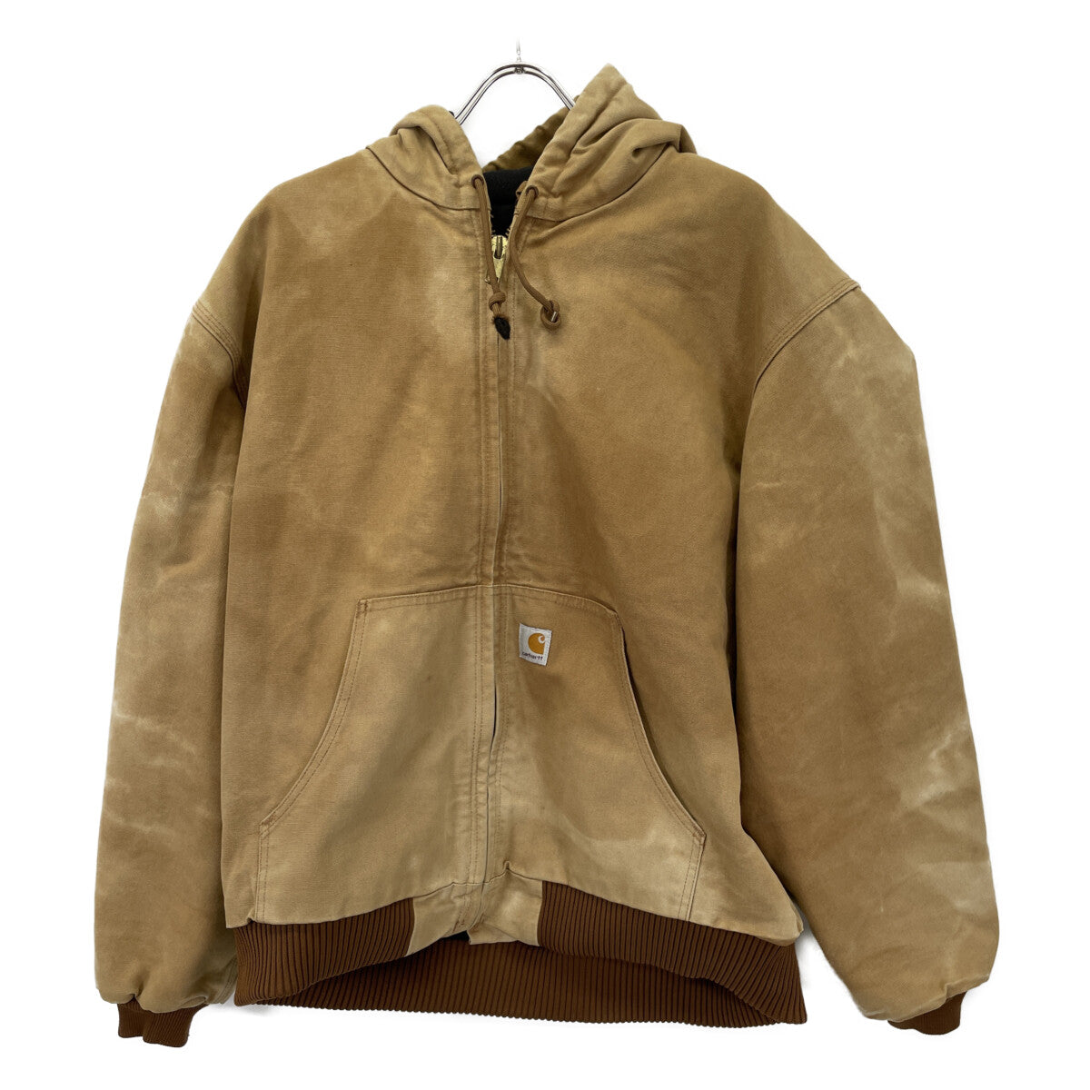 Carhartt カーハート ﾍﾞｰｼﾞｭ USA製 ｷﾙﾃｨﾝｸﾞﾗｲﾅｰ ﾀﾞｯｸ ﾌｰﾄﾞｼﾞｬｹｯﾄ ジャケット ＸＬ