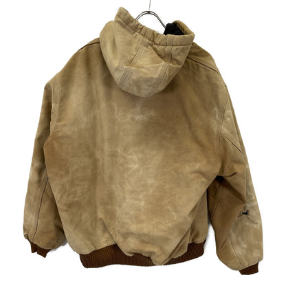 Carhartt カーハート ﾍﾞｰｼﾞｭ USA製 ｷﾙﾃｨﾝｸﾞﾗｲﾅｰ ﾀﾞｯｸ ﾌｰﾄﾞｼﾞｬｹｯﾄ ジャケット ＸＬ