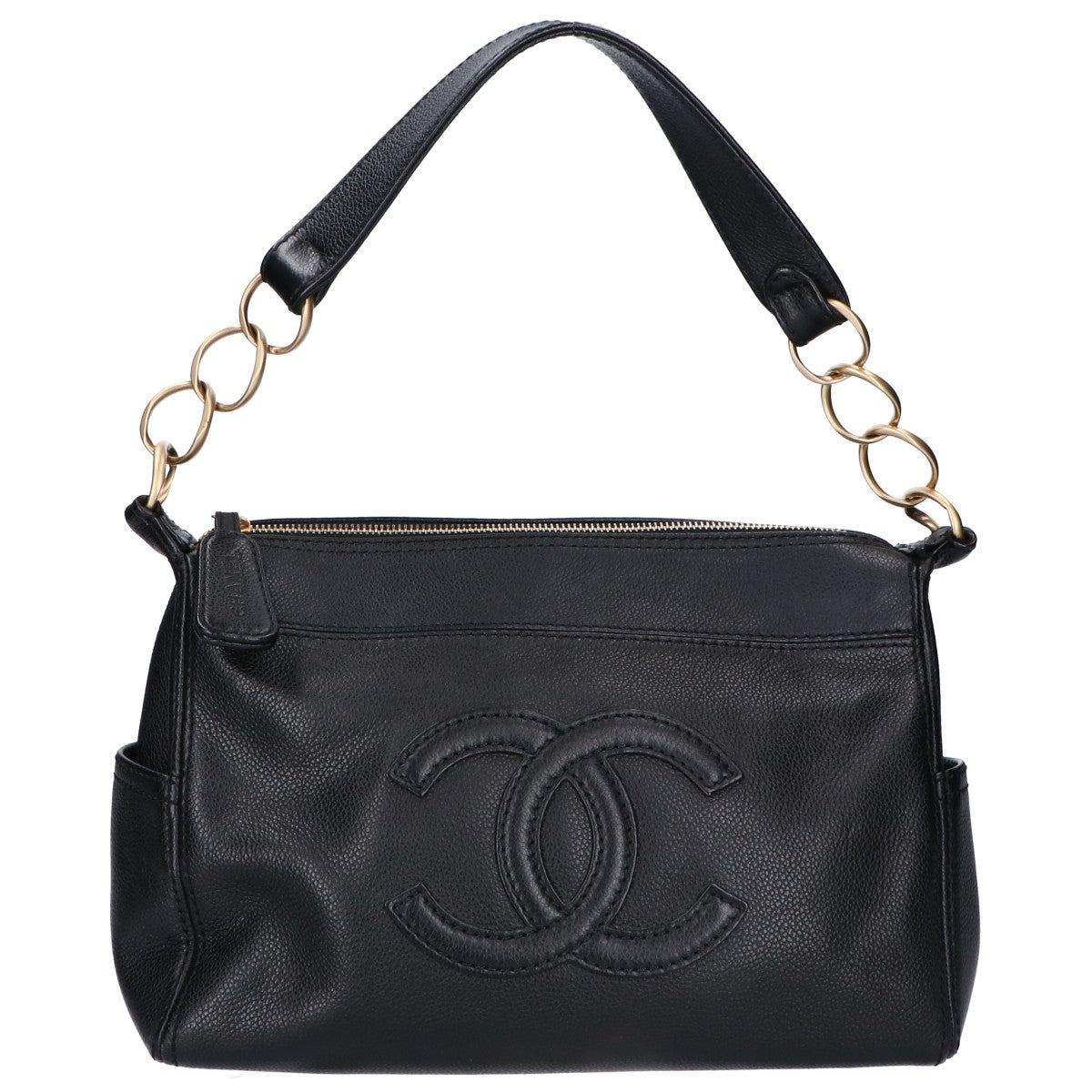 CHANEL シャネル 8番台 キャビアスキン ココマーク チェーン ショルダーバッグ