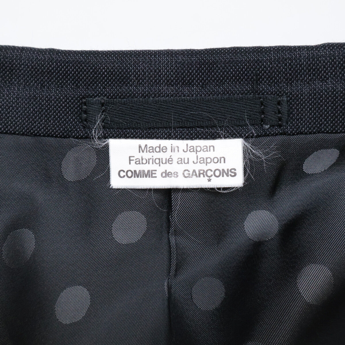 COMMEdesGARCONS HOMME DEUX コムデギャルソンオムドゥ DD-P002 ｸﾞﾚｰ ｳｰﾙ ﾁｪｯｸ 裏地ﾄﾞｯﾄ ｽｰﾂ スーツ セットアップ Ｍ