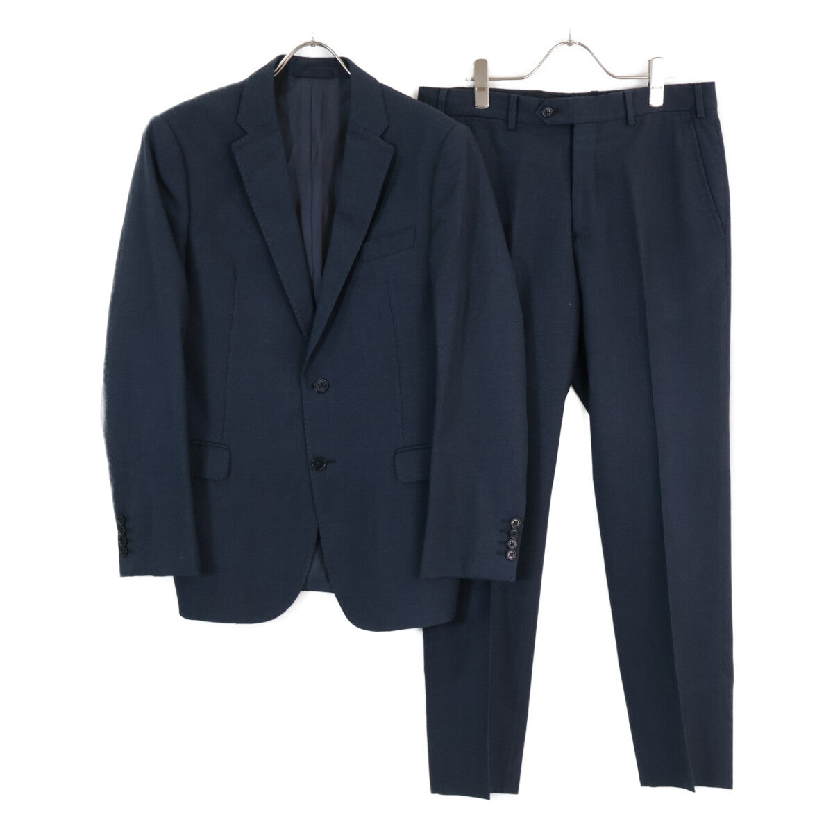 ARMANI COLLEZIONI アルマーニコレッツォーニ UCGME0 ﾈｲﾋﾞｰ ｳｰﾙｺｯﾄﾝ ｽｰﾂ スーツ セットアップ 48