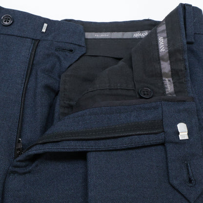 ARMANI COLLEZIONI アルマーニコレッツォーニ UCGME0 ﾈｲﾋﾞｰ ｳｰﾙｺｯﾄﾝ ｽｰﾂ スーツ セットアップ 48