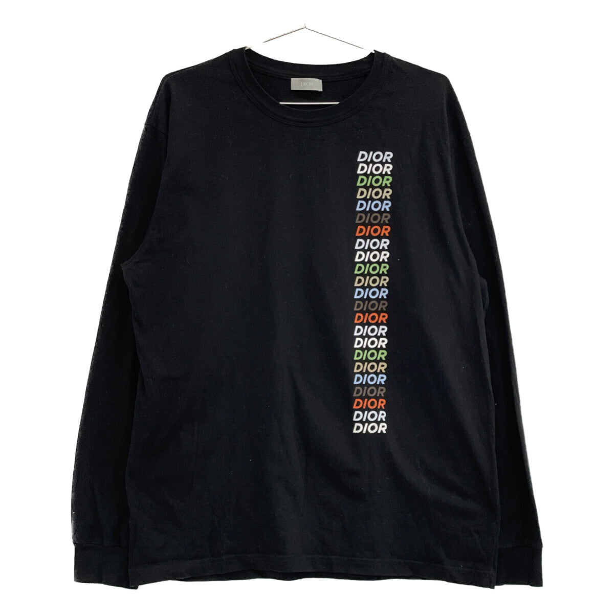 DIOR ディオール 413J642A0817 ﾌﾞﾗｯｸ 24SS ｺｯﾄﾝ ﾏﾙﾁｶﾗｰﾛｺﾞ 長袖Tｼｬﾂ トップス M