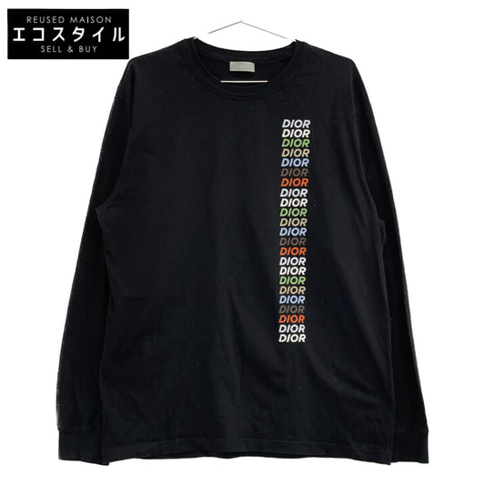 DIOR ディオール 413J642A0817 ﾌﾞﾗｯｸ 24SS ｺｯﾄﾝ ﾏﾙﾁｶﾗｰﾛｺﾞ 長袖Tｼｬﾂ トップス M