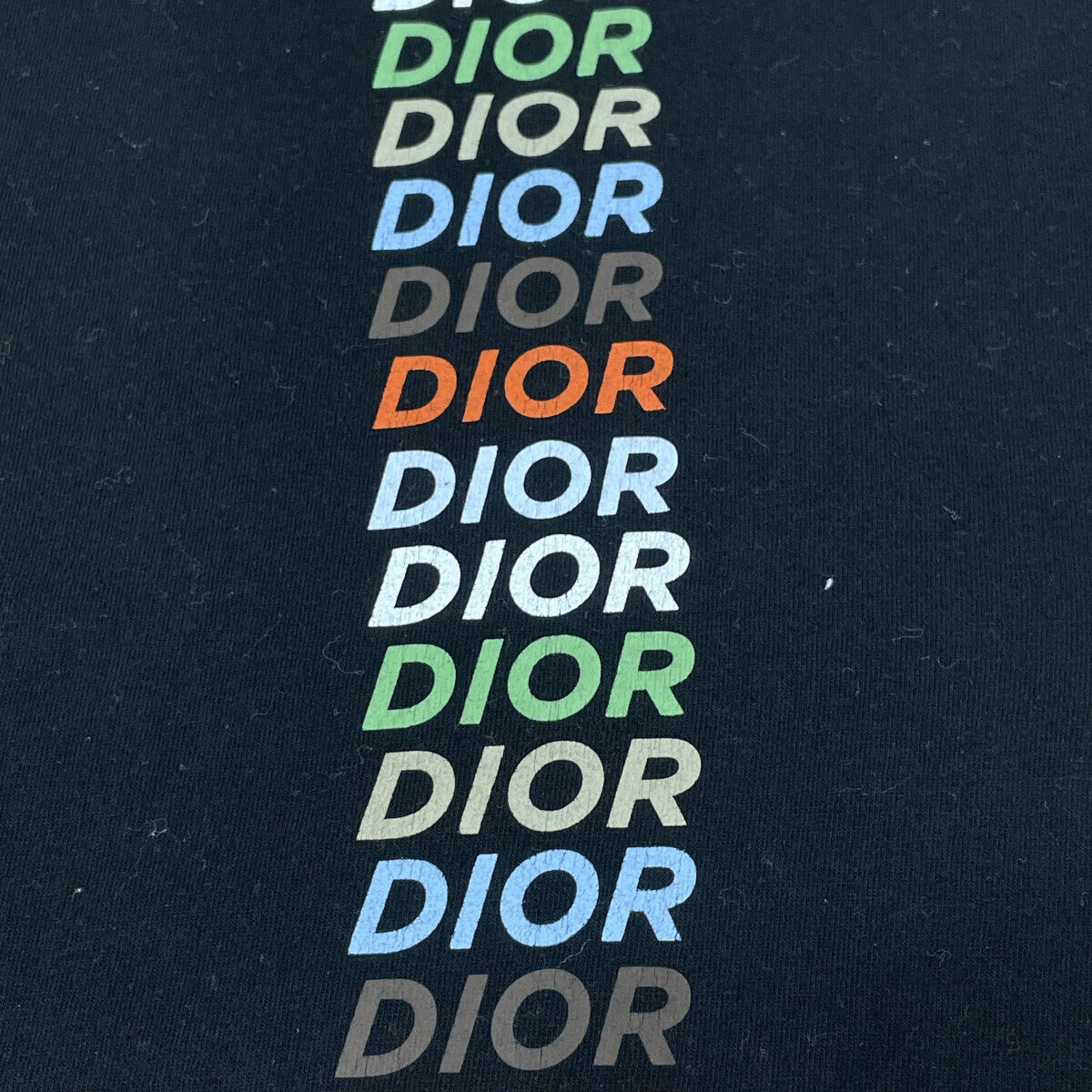 DIOR ディオール 413J642A0817 ﾌﾞﾗｯｸ 24SS ｺｯﾄﾝ ﾏﾙﾁｶﾗｰﾛｺﾞ 長袖Tｼｬﾂ トップス M