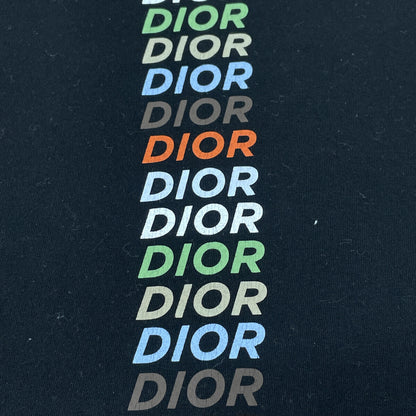 DIOR ディオール 413J642A0817 ﾌﾞﾗｯｸ 24SS ｺｯﾄﾝ ﾏﾙﾁｶﾗｰﾛｺﾞ 長袖Tｼｬﾂ トップス M