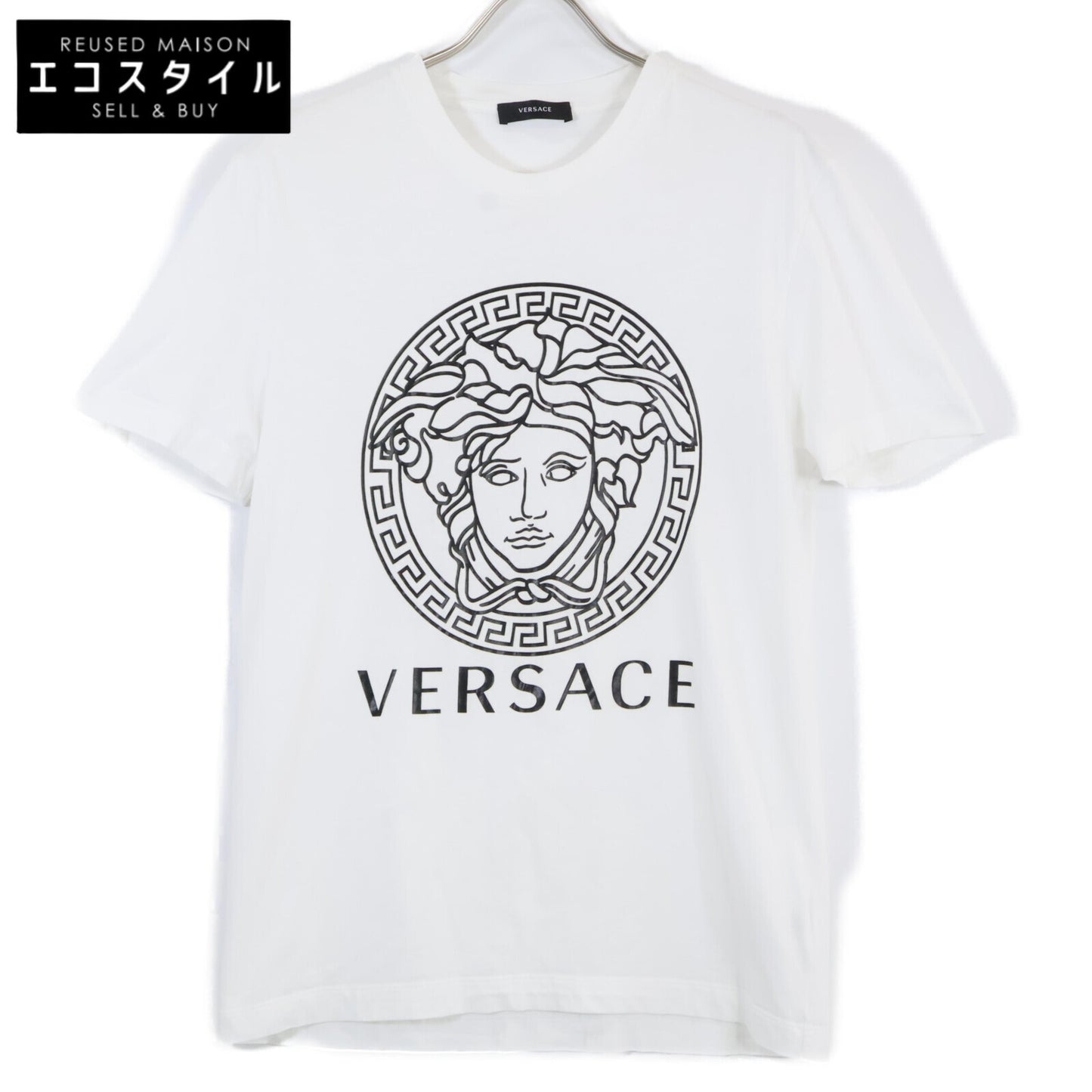 Versace ヴェルサーチ A89497S ﾎﾜｲﾄ ﾒﾃﾞｩｰｻ ﾌﾟﾘﾝﾄTｼｬﾂ トップス Ⅿ