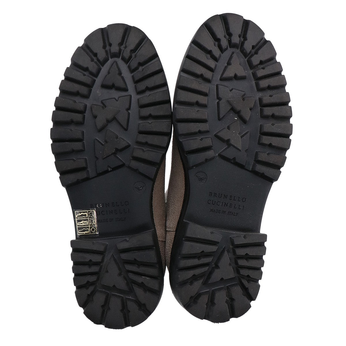BRUNELLO CUCINELLI ブルネロクチネリ ｸﾞﾚｰ ｽｴｰﾄﾞ ﾓﾆｰﾚ装飾 ｻｲﾄﾞｺﾞｱﾌﾞｰﾂ シューズ 37