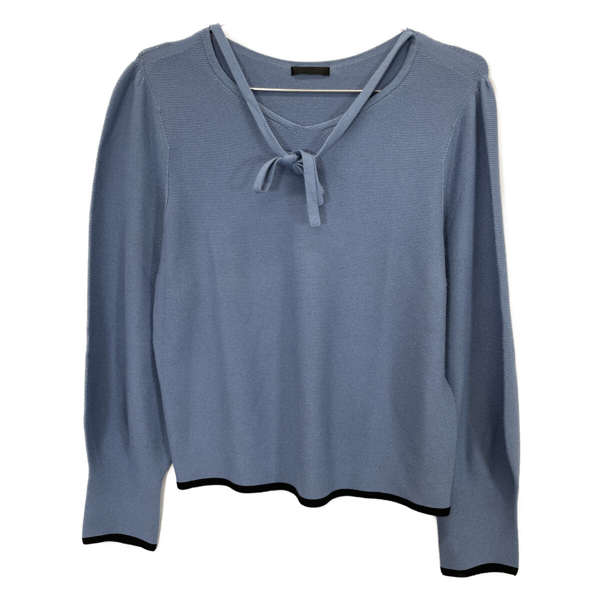 TO BE CHIC トゥービーシック 22年 ﾌﾞﾙｰ ﾚｰﾖﾝﾎﾟﾘｴｽﾃﾙ ﾌﾟﾙｵｰﾊﾞｰﾆｯﾄ ｾｯﾄｱｯﾌﾟ スーツ セットアップ 42