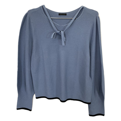 TO BE CHIC トゥービーシック 22年 ﾌﾞﾙｰ ﾚｰﾖﾝﾎﾟﾘｴｽﾃﾙ ﾌﾟﾙｵｰﾊﾞｰﾆｯﾄ ｾｯﾄｱｯﾌﾟ スーツ セットアップ 42