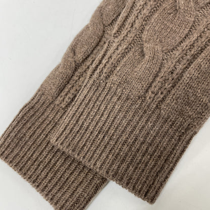 MACKINTOSH マッキントッシュ ﾌﾞﾗｳﾝ ｶｼﾐｱ混 ｹｰﾌﾞﾙ編ｼｮｰﾙｶﾗｰﾆｯﾄｶｰﾃﾞｨｶﾞﾝ トップス L