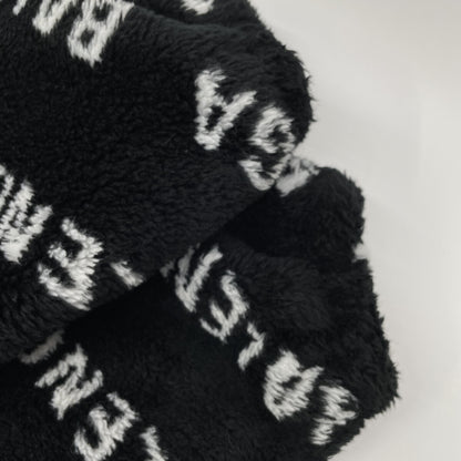 BALENCIAGA バレンシアガ ﾌﾞﾗｯｸ Allover Logo Fluffy Zip-Up Jacket ジャケット 44