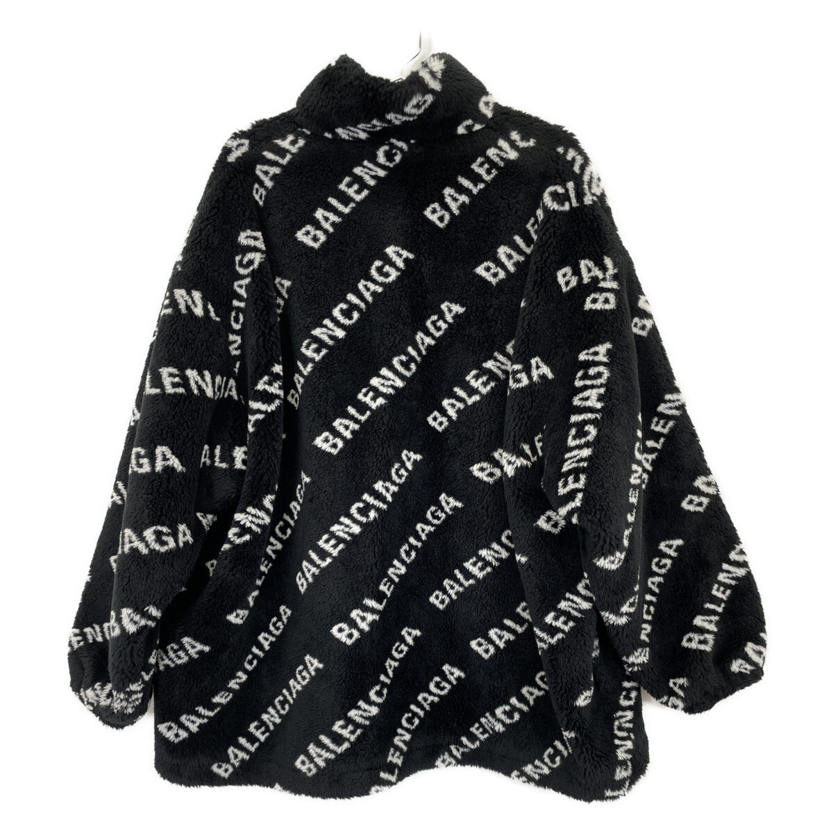 BALENCIAGA バレンシアガ ﾌﾞﾗｯｸ Allover Logo Fluffy Zip-Up Jacket ジャケット 44