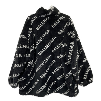 BALENCIAGA バレンシアガ ﾌﾞﾗｯｸ Allover Logo Fluffy Zip-Up Jacket ジャケット 44