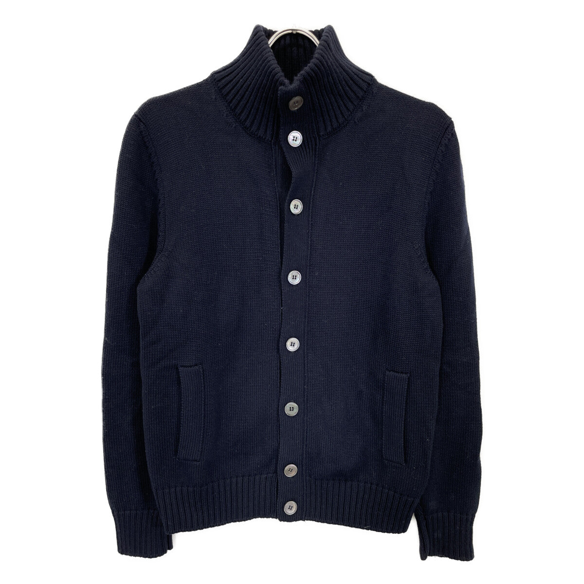 ZANONE ザノーネ 7ETJP4 ZC239 CHIOTO ﾈｲﾋﾞｰ ｽﾀﾝﾄﾞｶﾗｰ ﾆｯﾄｶｰﾃﾞｨｶﾞﾝ トップス 48