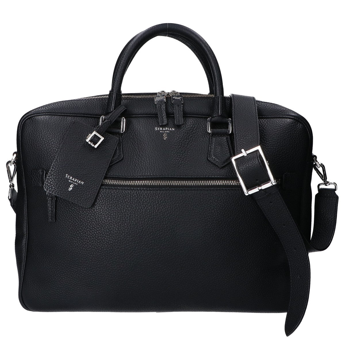 SERAPIAN セラピアン CACHEMIRE レザー製スリム ビジネスバッグ ブリーフケース