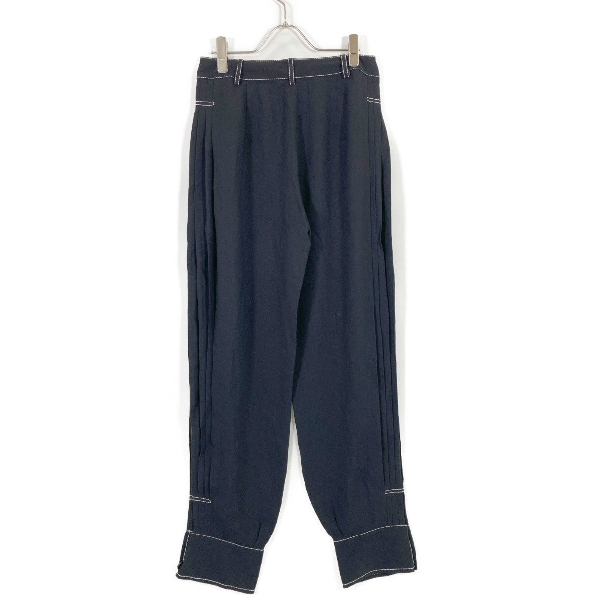 STELLA McCARTNEY ステラマッカートニー 603213 ﾌﾞﾗｯｸ ｽﾃｯﾁ ﾌﾟﾘｰﾂ ﾊﾟﾝﾂ ボトムス 36